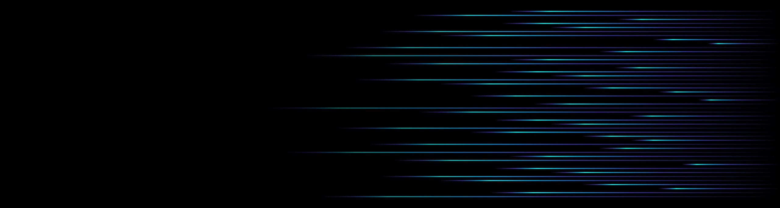 Horizontal neon blue and green lines, like the dynamic force of Windstream Wholesale, are evenly spaced on a black background, creating a gradient effect. Concentrated on the right side and fading left, they embody the harmonious motion of One Team working together with speed.